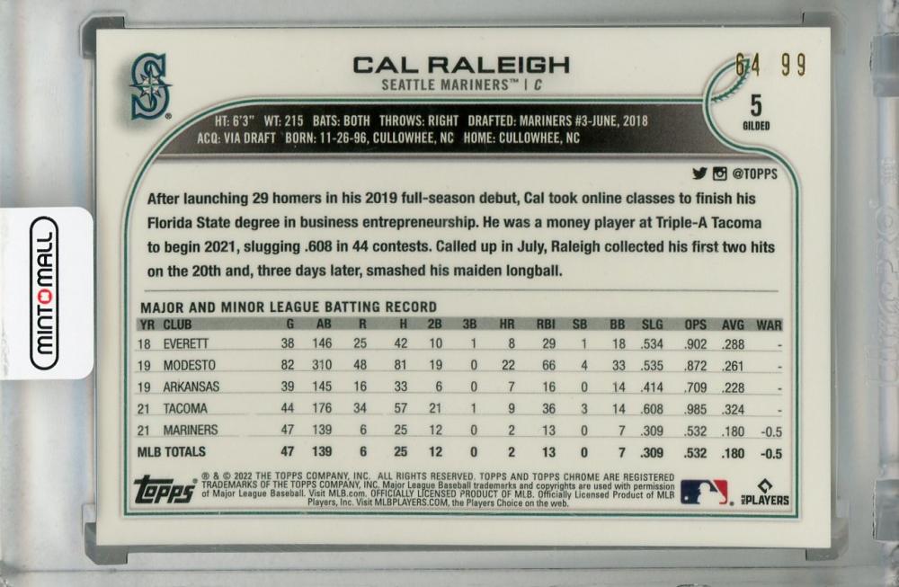 Mint Topps Gilded Collection Seattle Mariners Cal