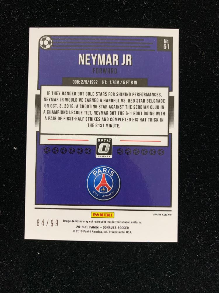 Mint Panini Donruss Paris Saint Germain Neymar