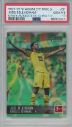 2021-22 Topps Stadium Club Chrome Bundesliga Soccer Jude Bellingham Base/Green-Yellow Electric Charge/#31【3/75】【PSA10】 Borussia Dortmund