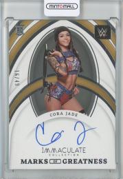 2022 Panini Immaculate Collection WWE Cora Jade RC/Marks of Greatness Autographs【16/49】