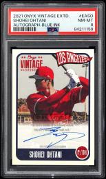 2021 Onyx Vintage Extended #EASO Shohei Ohtani Signatures Blue【PSA NM-MT 8】 Los Angeles Angels