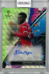 2021-22 Topps Finest UEFA Champions League Anthony Elanga Base Autographs Neon Green Wave #BA-AE RC【09/99】 Manchester United