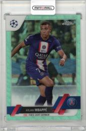 2022-23 TOPPS Chrome UEFA Club Competitions Kylian Mbappe Aqua Wave Refractors #100【075/199】 Paris Saint-Germain