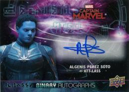 2020 Upper Deck Marvel Captain Marvel “ Algenis Perez Soto as Att-Lass ” #BA-SOT Att-Lass Binary Autographs