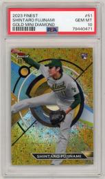 2023 TOPPS FINEST SHINTARO FUJINAMI GOLD MINI DIAMOND 【PSA10】【09/50】 OAKLAND ATHLETICS