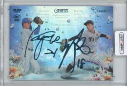 2025 BBM GENESIS / 金丸夢斗(中日ドラゴンズ) & 伊原陵人(阪神タイガース) COMBO CROSS FOIL SIGNINGインサートカード 【22/25】