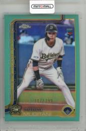 2025 TOPPS Chrome NPB 麦谷裕介 #142 Aqua Refractor Parallel【147/199】 オリックス・バファローズ