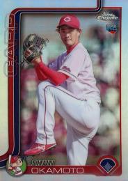 2025 TOPPS Chrome NPBプロ野球 #157 岡本駿(広島)【リフラクターパラレル版】レギュラーカード RC