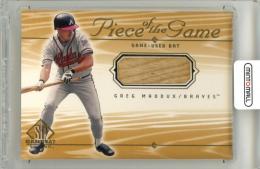 2001 Upper Deck SP Game Bat Edition Greg Maddux #GM Piece of the Game Game-Used Bat Braves