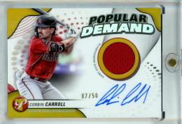 2024 Topps Pristine Corbin Carroll Popular Demand Autograph Relics Gold Refractors【07/50】(ジャージナンバー!!) Arizona Diamondbacks