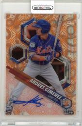2018 Bowman High Tek Andres Gimenez Prospect Autographs Orange Magma Diffractors【24/25】 New York Mets
