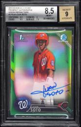 2016 Topps Bowman Chrome Juan Soto #CPAJs Prospect Autographs Green Refractors【88/99】【BGS NM-MT+8.5/AU9】 Washington Nationals