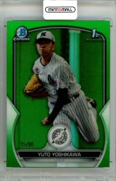 2023 TOPPS NPB BOWMAN 吉川悠斗 #BCP-41 Base Green Refractor Parallel【91/99】 ロッテ
