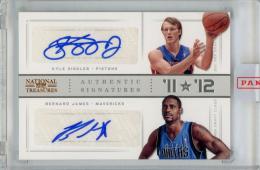 2012-13 PANINI National Treasures Kyle Singler Bernard James 11 vs. 12 Signatures 99枚限定 /82