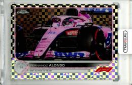 2022 Topps Chrome Formula 1 Fernando Alonso #15 Base F1 Racer Checkered Flag X-fractor Parallel