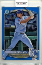2025 Topps Bowman Chrome Jac Caglianone #BCP-154 Bowman Chrome Prospect Blue Refractor Parallel【097/150】 Royals