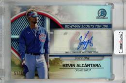 2023 Topps Bowman Kevin Alcantara Bowman Scouts Top 100 Autographs #BTP-61【51/99】 Chicago Cubs