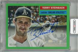 2025 Topps Archives Terry Steinbach 1956 Topps Fan Favorites Autographs Green Foilboard #56FFA-TS ※傷あり【82/99】 Oakland Athletics