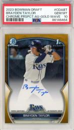 2023 Bowman Draft Brayden Taylor Chrome Prospect Autograph Gold Wave【08/50】【PSA10】《Gem-MINT》 Tampa Bay Rays