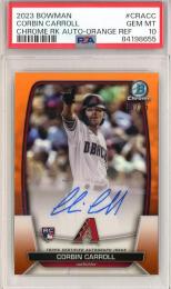 2023 Bowman Corbin Carroll Chrome Rookie Autograph Orange Refractor【16/25】【PSA10】《Gem-MINT》 Arizona Diamondbacks