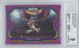 2020-21 PANINI Prizm LeBron James Prizms Purple Wave #1【BGS 9】 Los Angeles Lakers