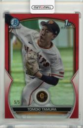 2023 Topps NPB Bowman 田村朋輝 Red Refractors【5/5】《初期キズあり》 読売ジャイアンツ