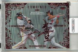 BBM 35周年&週刊ベースボール4000号スペシャルバージョン 秋山幸二 / 山川穂高 COMBINED 赤箔サイン版【18/25】 福岡ダイエーホークス / 福岡ソフトバンクホークス