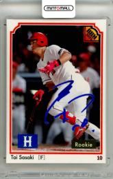 2025 BBM BBMカード35周年&週刊ベースボール4000号記念 スペシャルバージョン 佐々木泰 #230 ルーキーカード ホロブルー箔サイン版【02/75】 広島