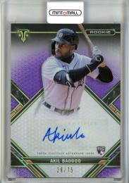 2021 Topps Triple Threads Baseball Detroit Tigers Akil Baddoo Rookie Autograph, Amethyst  29/75