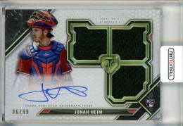 2021 Topps Triple Threads Baseball Texas Rangers Jonah Heim Rookie & Future Phenoms Autograph Relic 86/99