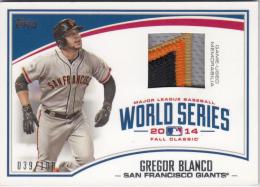 2015 Topps Series1 San Francisco Giants Gregor Blanco World Champion Relics WCR-GB 039/100