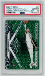 2023-24 Panini Phoenix Victor Wembanyama Instant Phenom Green Lazer/RC/#13【001/175】【PSA10】 San Antonio Spurs