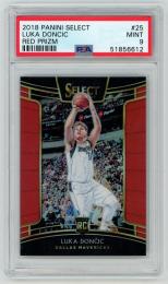 2018-19 Panini Select Luka Doncic Red Prizm/RC/#25【041/199】【PSA9】 Dallas Mavericks