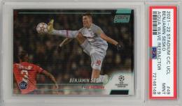 2021-22 TOPPS Stadium Club Chrome  Benjamin Sesko UEFA Champions League Aqua Wave Refractors #49【158/250】【PSA9】 FC Salzburg
