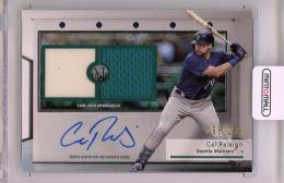 2024 TOPPS Museum Collection Cal Raleigh Signature Swatches Dual Relic Autographs #SWDRACR【158/299】 Seattle Mariners