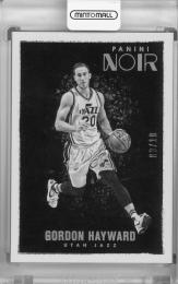 2015-16 Panini Noir Utah Jazz Gordon Hayward Base Black/White Platinum #35 03/10