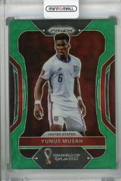 2022 Panini Prizm FIFA World Cup Qatar United States Yunus Musah Base Green Wave(パラレル版)