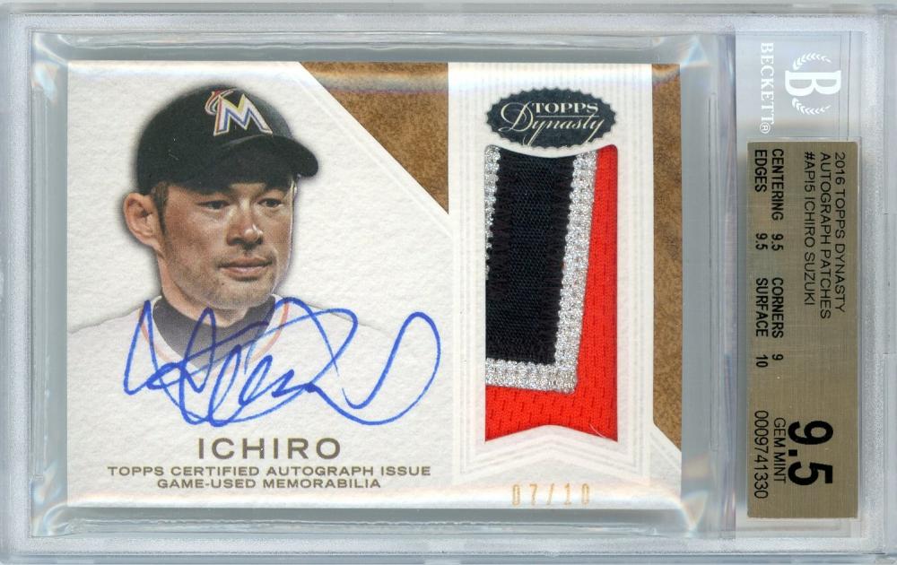 ミントモール / MINT 新宿店 / 2016 TOPPS DYNASTY Autograph Patches / Ichiro Miami  Marlins 【07/10】【BGS9.5】