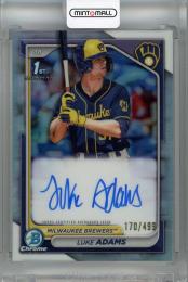 2024 Topps Bowman Luke Adams Chrome Prospect Autographs Refractors #CPA-LA 1st ※初期傷あり【170/499】 Milwaukee Brewers