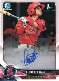 2018 Bowman Chrome Los Angeles Angels Leonardo Rivas Prospect Autographs
