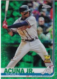 2019 Topps Chrome Atlanta Braves Ronald Acuna Jr. Base Green Wave Refractors パラレル版 62/99