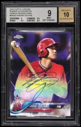 2018 Topps Chrome #RASO Shohei Ohtani Rookie Autographs Purple Refractors【165/250】【BGS MINT 9/AU10】 Los Angeles Angels