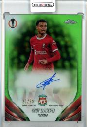 2023-24 Topps Chrome UEFA Club Competitions Cody Gakpo Chrome Autographs/Neon Green Refractors/#CA-CG【20/99】 Liverpool FC