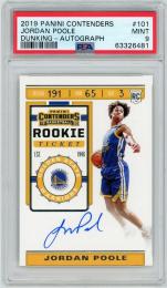 2019-20 PANINI Contenders Jordan Poole Rookie Season Ticket Variation #101 PSA9 MINT