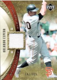 2005 UPPER DECK Artifacts  Orland Cepeda Game Used Jersey 143/325