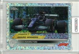 2022 Topps Chrome Fomula 1  Lewis Hamilton #198 Formora 1 Award Winners Mini Diamonds Refractor 072/299