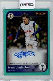 2024-25 Topps Merlin UEFA Club Competitions Heung-min Son Autographs Aqua Refractor【18/75】 Tottenham Hotspur