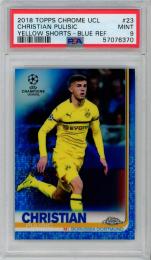 [PSA9] 2018 Topps Chrome UEFA Champions League	Christian Pulisic 	Blue Refractor #23	59/150
