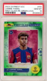 2023-24 Topps Finest UEFA Club Competitions Lamine Yamal Finest First Class Rookies/Green Lava Refractors/#FR-1【88/99】【PSA10】 FC Barcelona