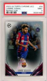 2023-24 Topps Chrome UEFA Club Competitions Lamine Yamal RC/Refractor/#64【PSA9】 FC Barcelona